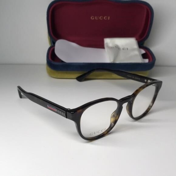 New Authentic Gucci GG0827O 002 Havana Round Eyeglasses - Picture 8 of 14